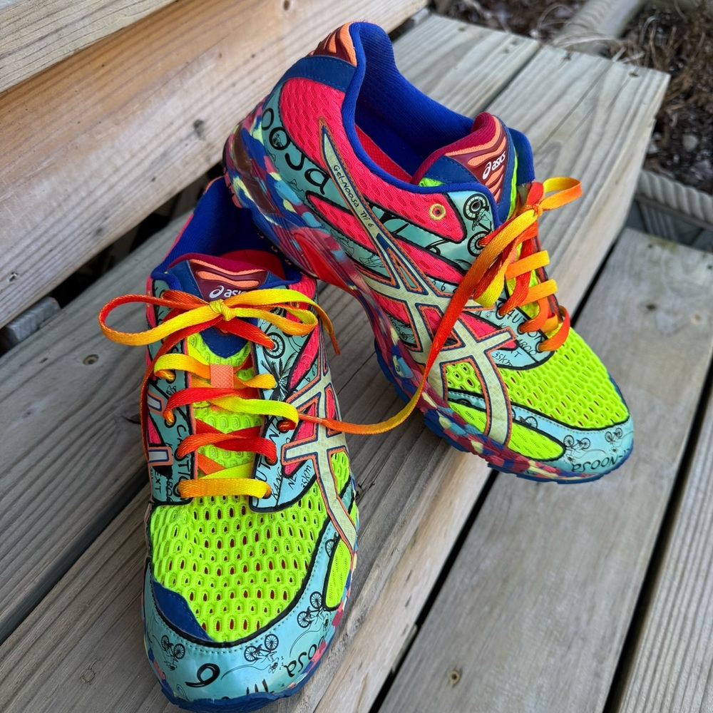 Asics Gel Noosa Tri 6 Multicolor Running Shoes Vibrant Bright Neon 9.5